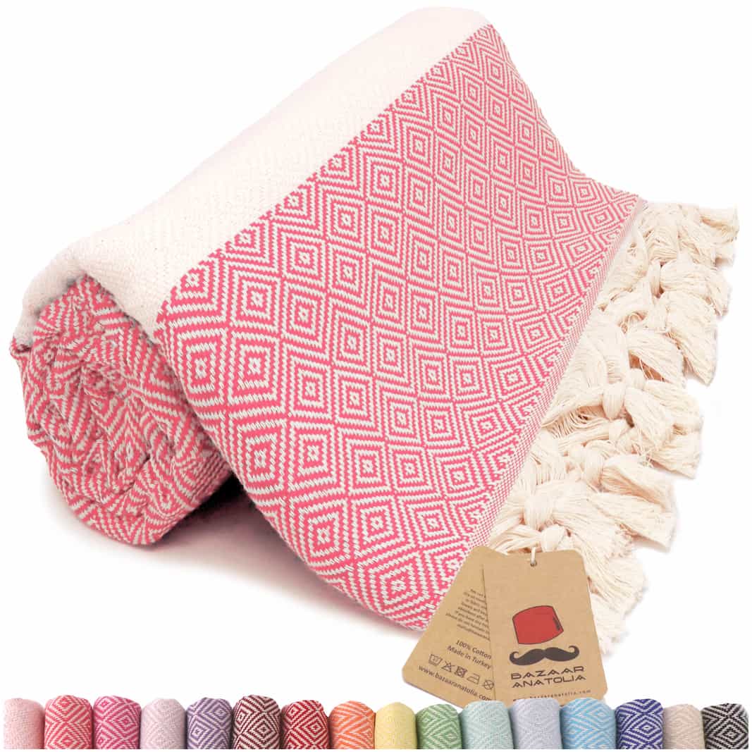 coral beach towel oversized turkish towels diamond sand free quick dry