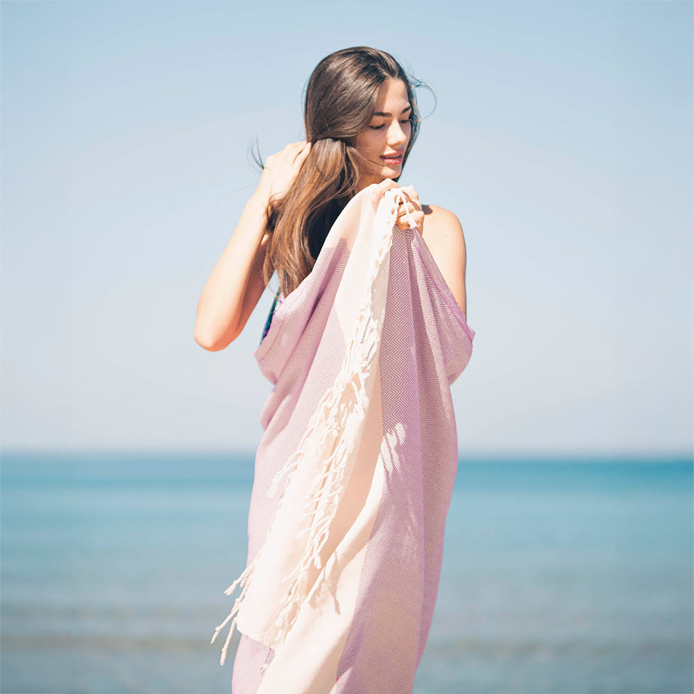 lilac turkish beach towel herringbone peshtemal towels sand free quick dry cotton  lavender