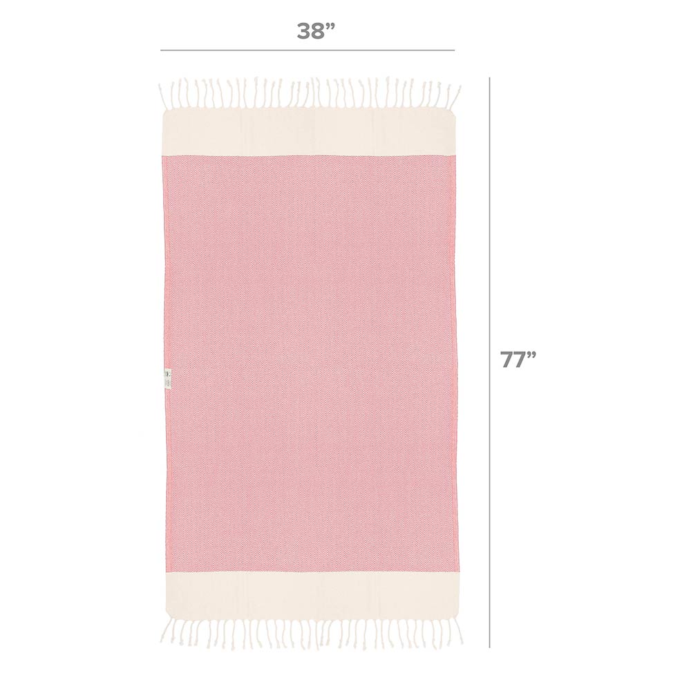 coral turkish towel open size oversized turkish beach towel pink