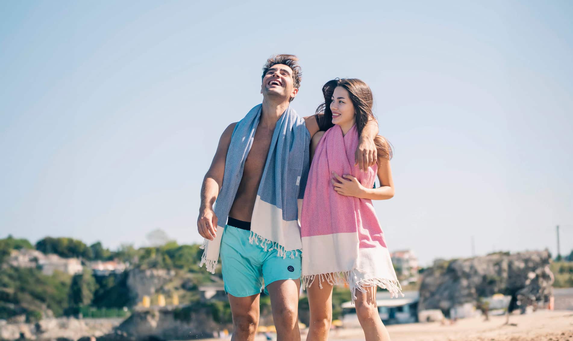 turkish beach towels peshtemal towel royal blue hot pink cotton