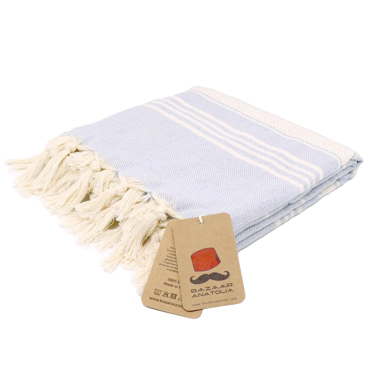 light blue turkish beach towel stripe tassels fringe boho bath towels quick dry sand free cotton