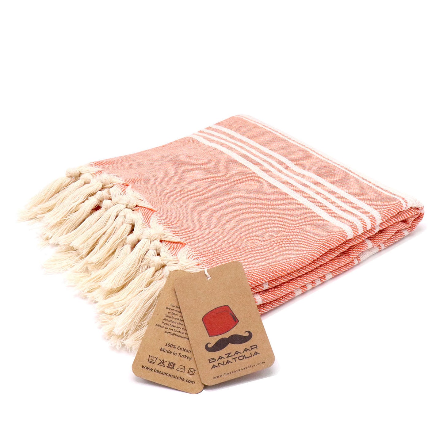 orange turkish beach towel stripe tassels fringe boho bath towels quick dry sand free cotton