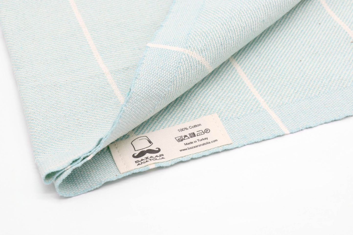 Set of 4 Turkish Hand Towel, Kitchen Towel, Tea Towel - Stripe Mint