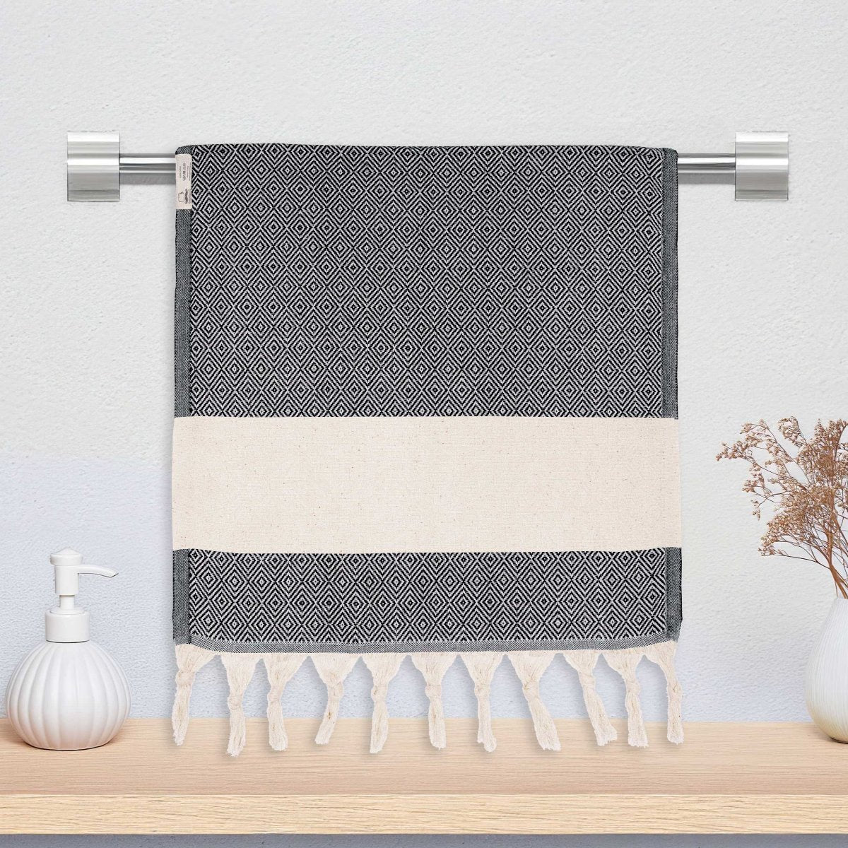 black hand towel for bathroom turkish hand towels kitchen towels dishcloth diamond