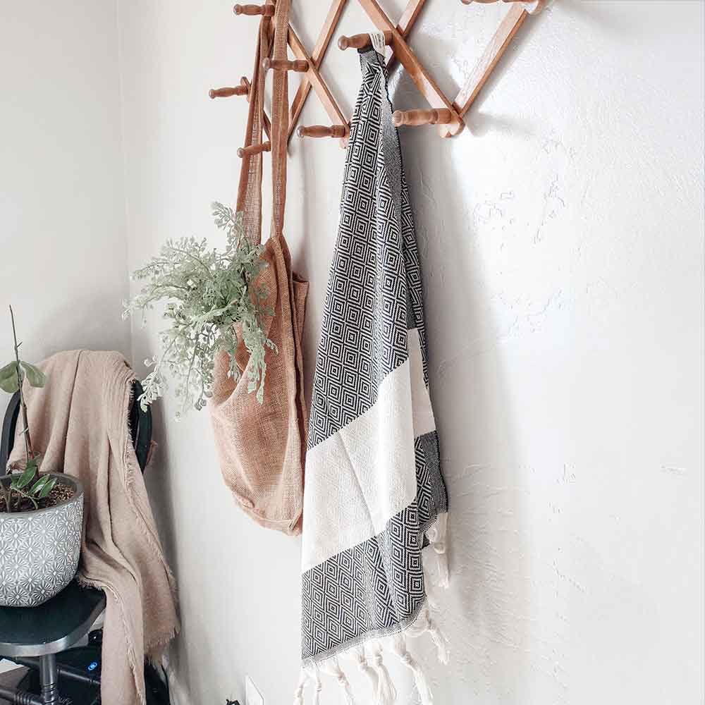black turkish hand towel decoration boho decor hanging loop