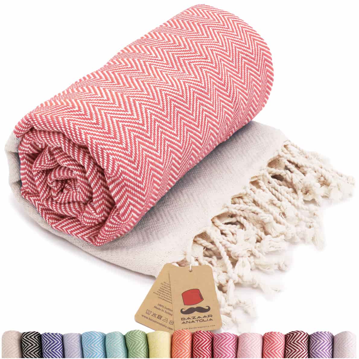 coral turkish beach towel herringbone peshtemal towels sand free quick dry cotton