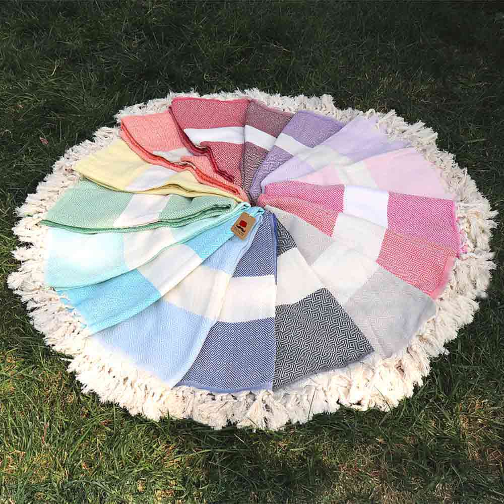 diamond turkish beach towels color variations