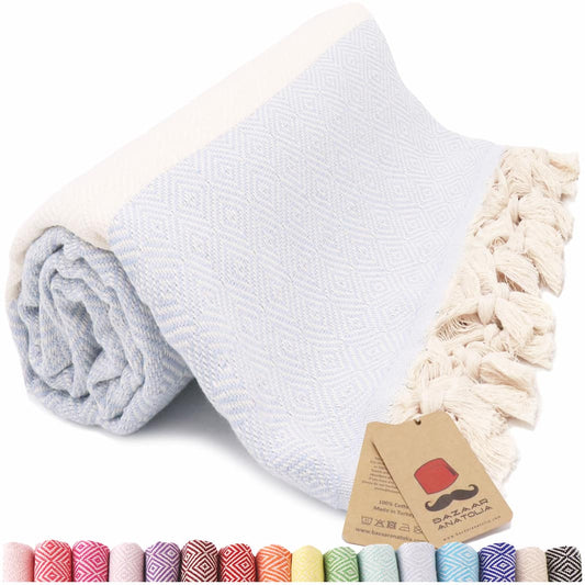 light blue beach towel oversized turkish towels diamond sand free quick dry