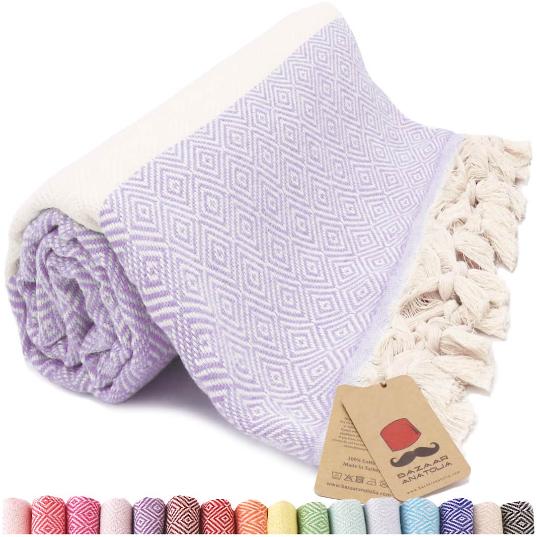lilac beach towel oversized turkish towels diamond sand free quick dry lavender towel