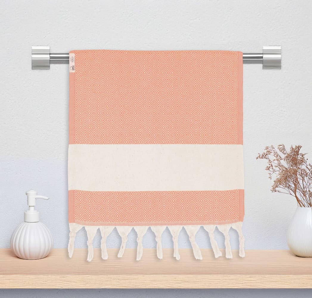 orange hand towel for bathroom turkish hand towels kitchen towels fall decor thanksgiving dishcloth diamond