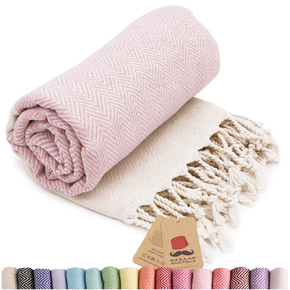 pink turkish beach towel herringbone peshtemal towels sand free quick dry cotton