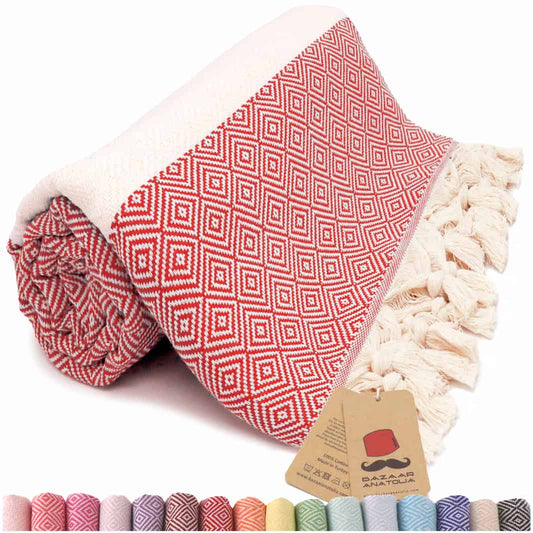 red beach towel oversized turkish towels diamond sand free quick dry