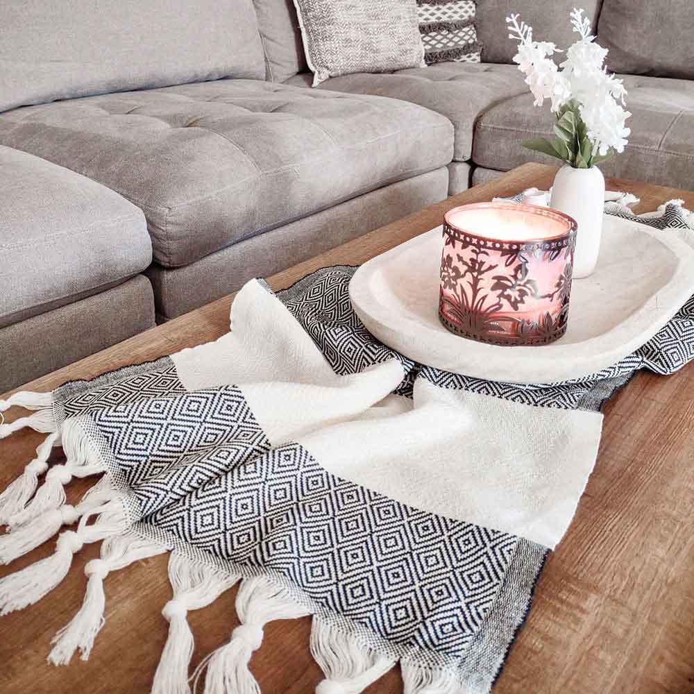 turkish hand towel runner tea towel black decor