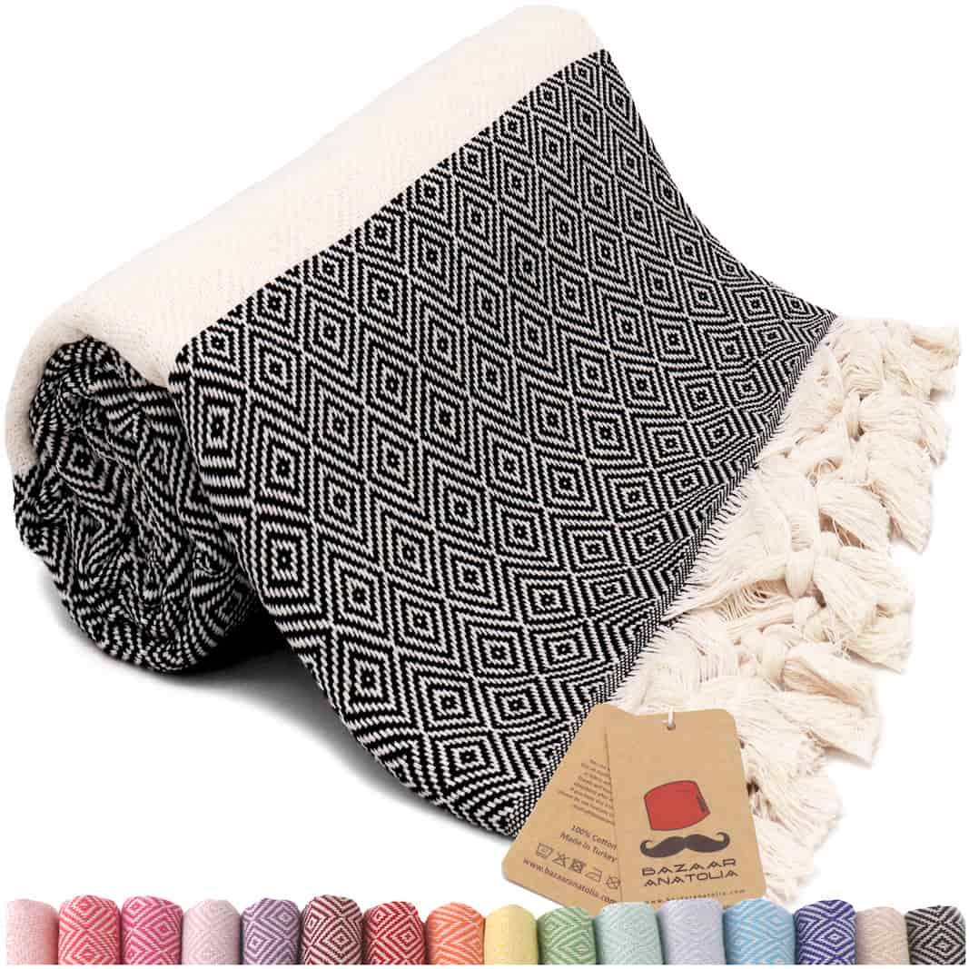 black beach towel oversized turkish towels diamond sand free quick dry