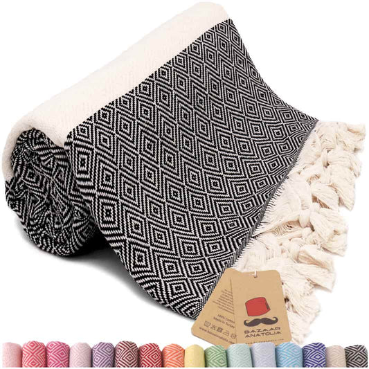 black beach towel oversized turkish towels diamond sand free quick dry