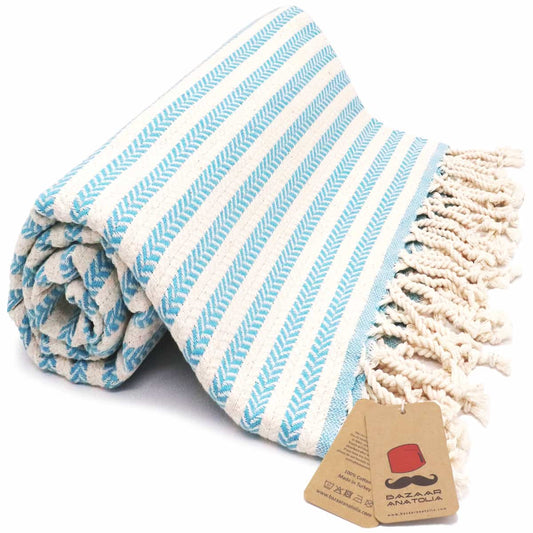 turquoise beach towel striped turkish towel for bathroom oversized quick dry