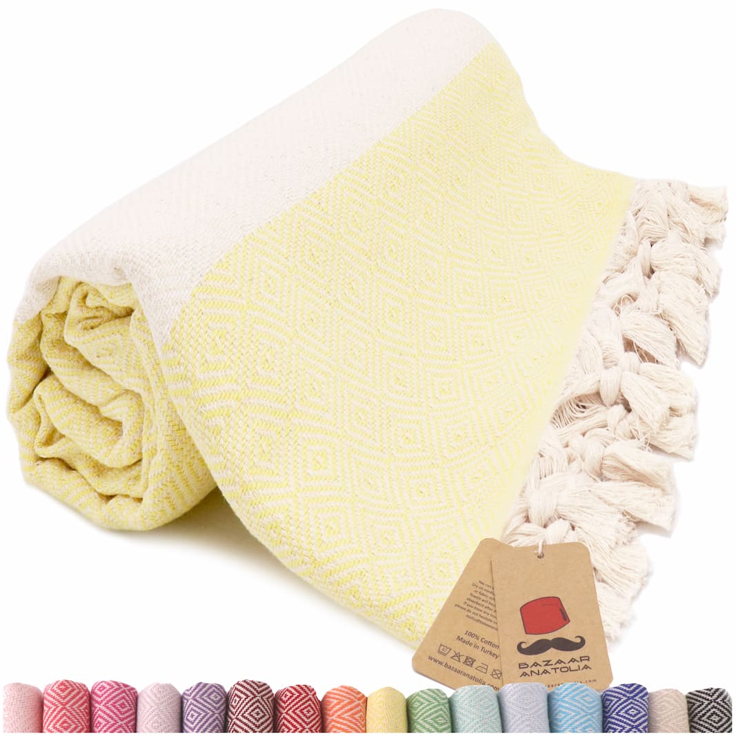 yellow beach towel oversized turkish towels diamond sand free quick dry