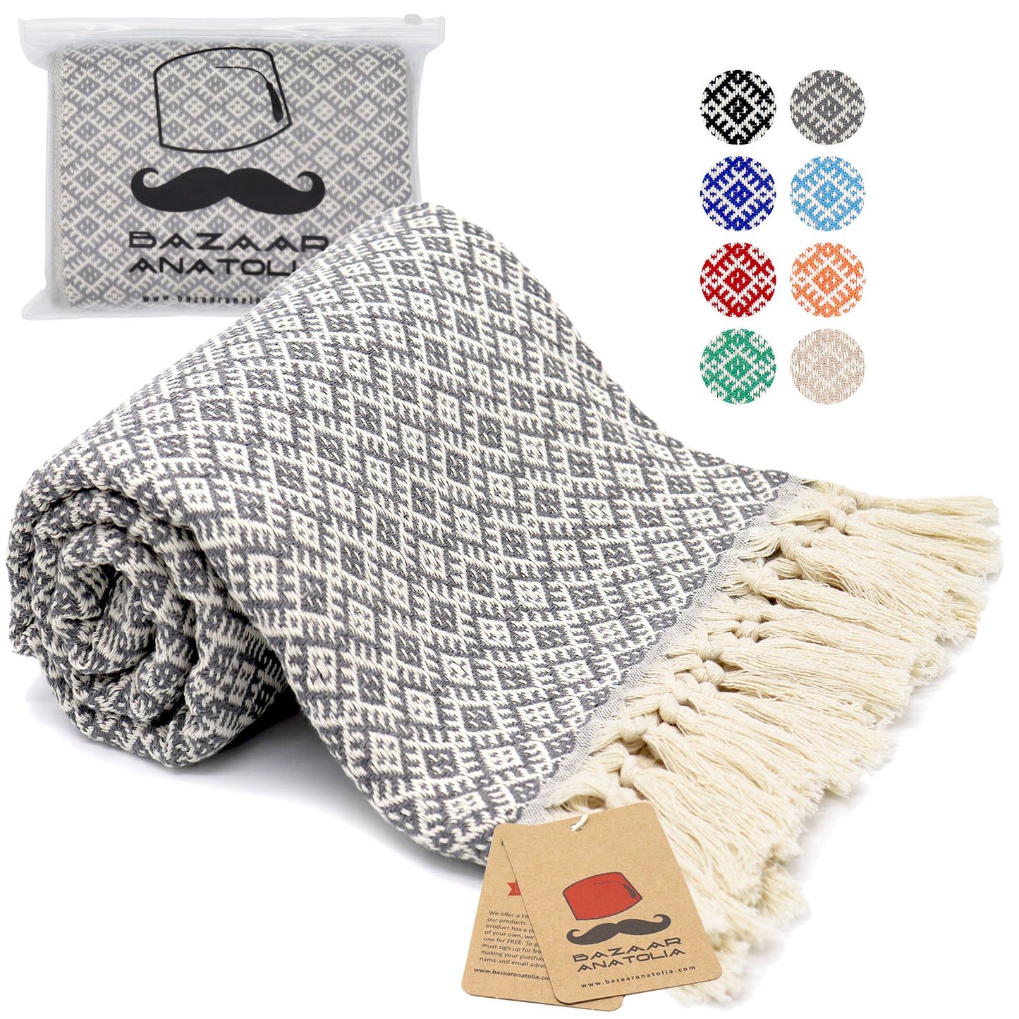 grey turkish beach towel gray oversize quick dry sand free absorbent light weight sustainable soft cotton