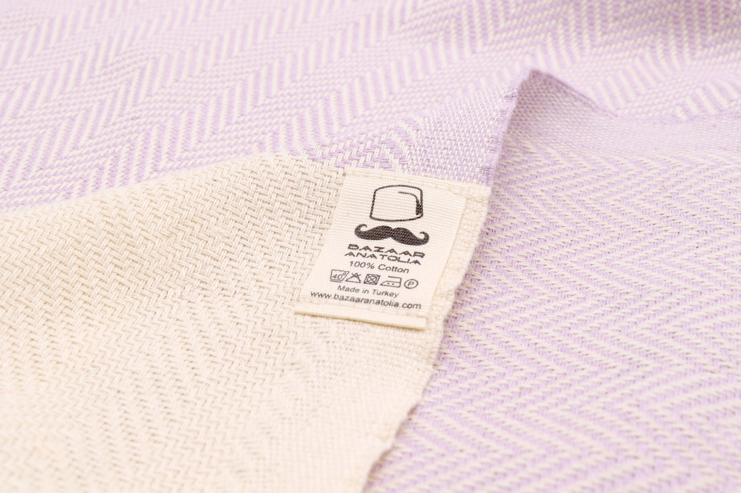 Herringbone Turkish Towel, Kitchen Towel, Tea Towel, Hand Towel - Lilac