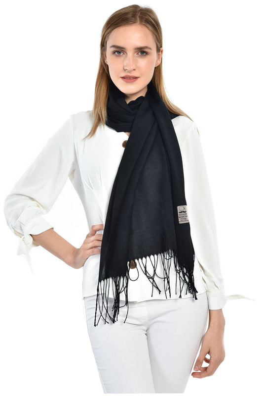 Pashmina Scarf, Shawl Wrap 78"x28" (70x200cm) - Black
