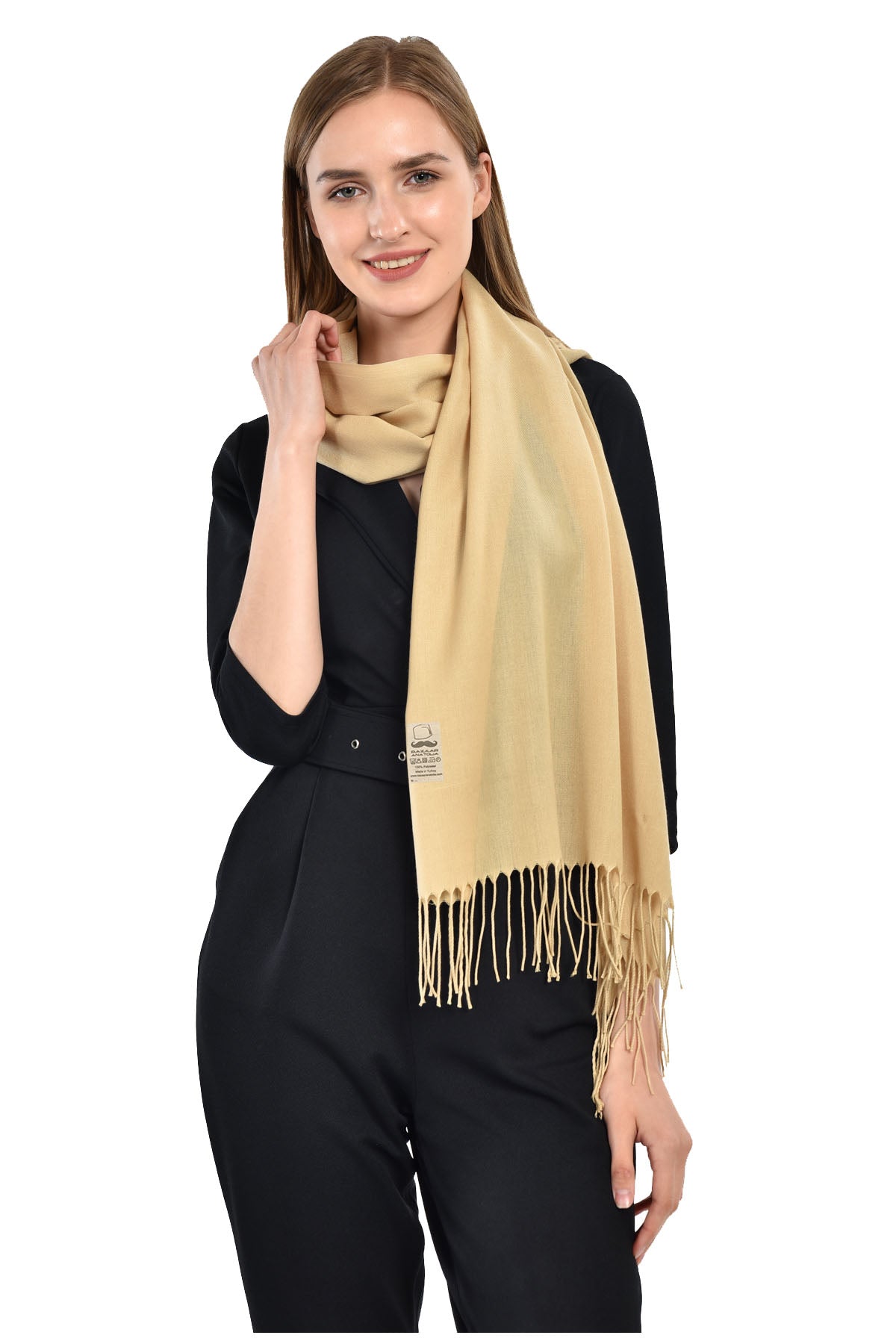 Pashmina Scarf, Shawl Wrap 78"x28" (70x200cm) - Cream