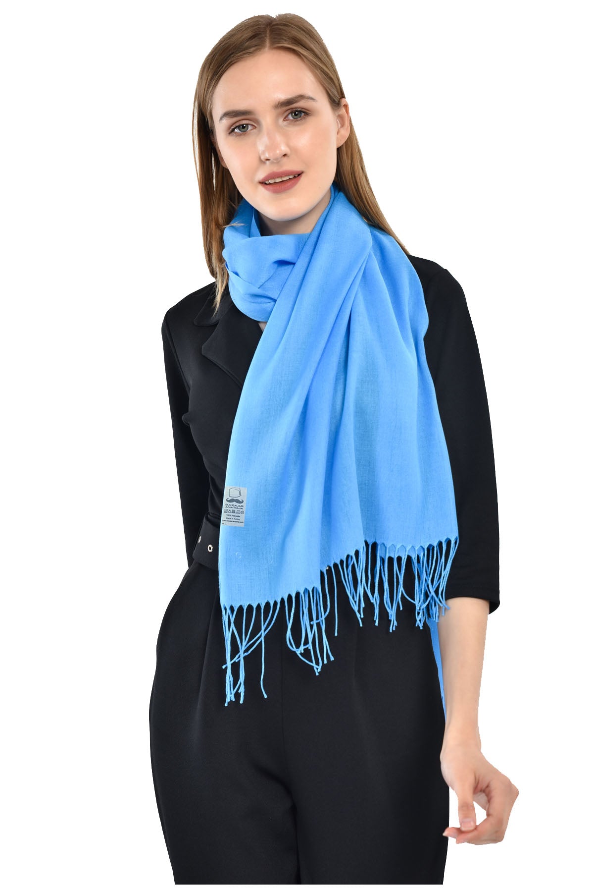 Pashmina Scarf, Shawl Wrap 78"x28" (70x200cm) - Sky Blue