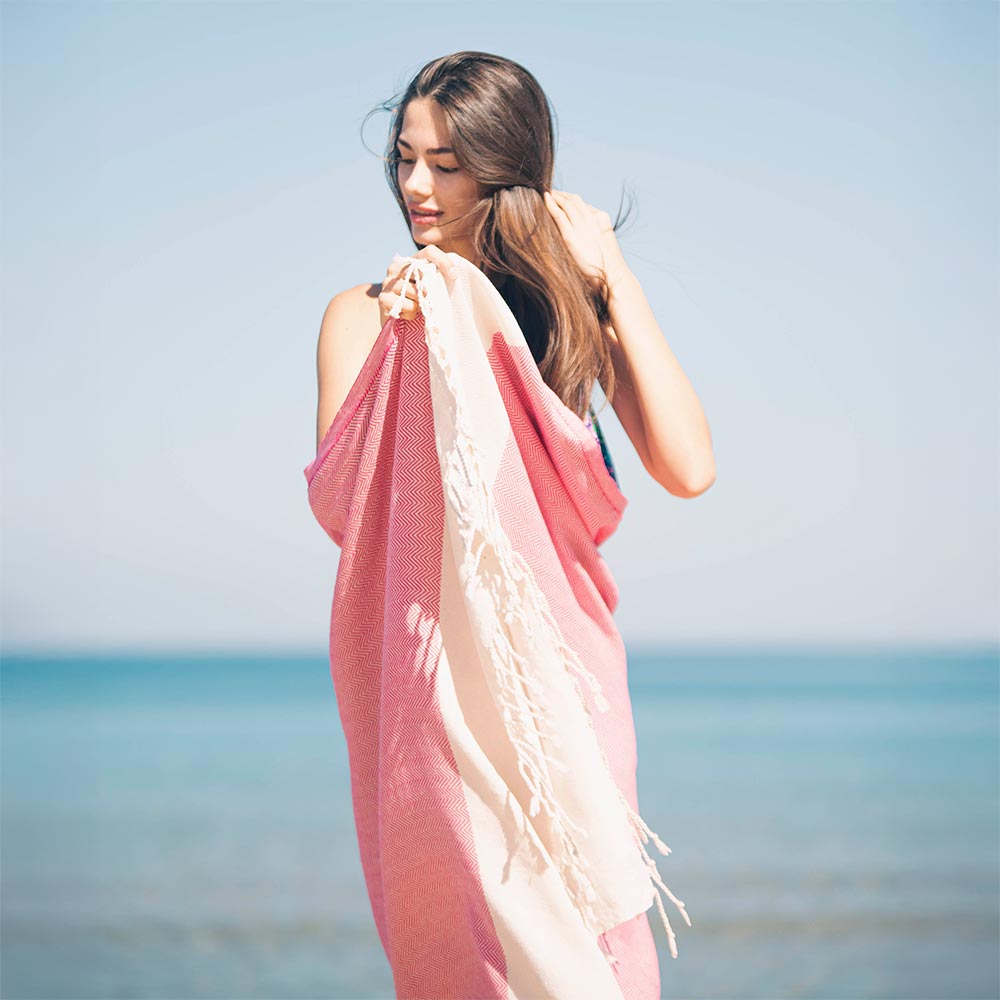 fuscia turkish towel hot pink beach towels
