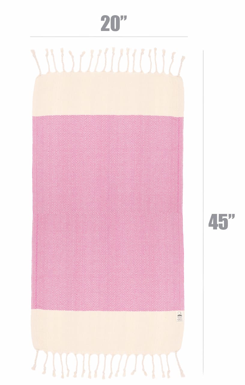Herringbone Turkish Towel, Kitchen Towel, Tea Towel, Hand Towel - Fuscia