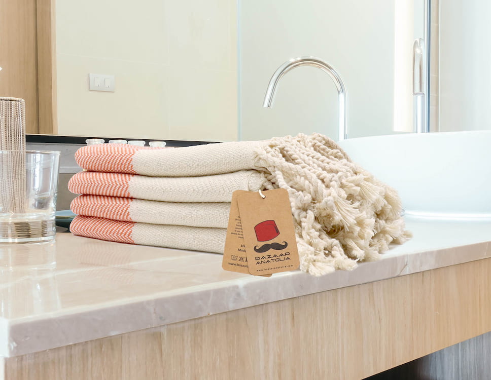 orange hand towel for bathroom turkish hand towels bath hand towel 