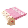 fuscia turkish beach towel stripe tassels fringe boho bath towels quick dry sand free cotton