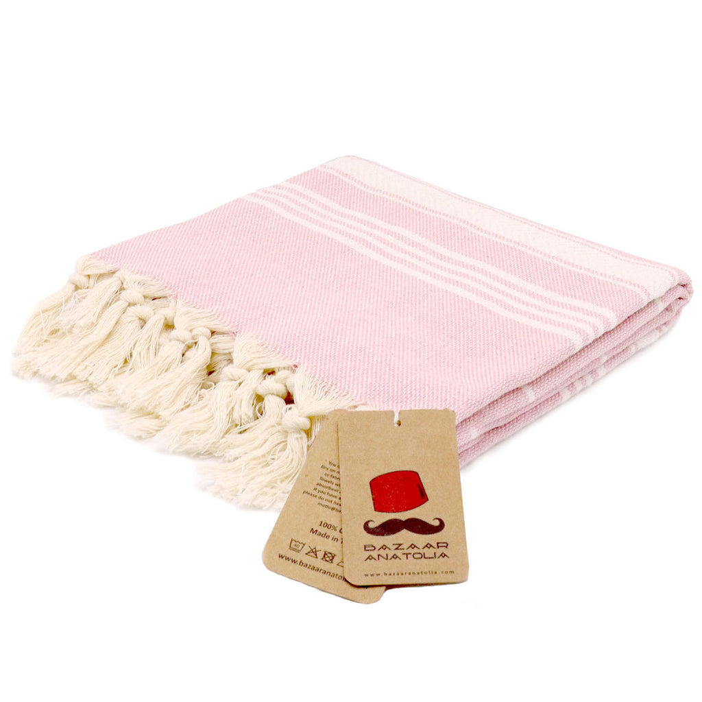 Bazaar Anatolia Turkish Peshtemal Towel 100% Cotton - 71x39 Inch Lightweight Beach Towel, Quick Dry For Travel & Pool