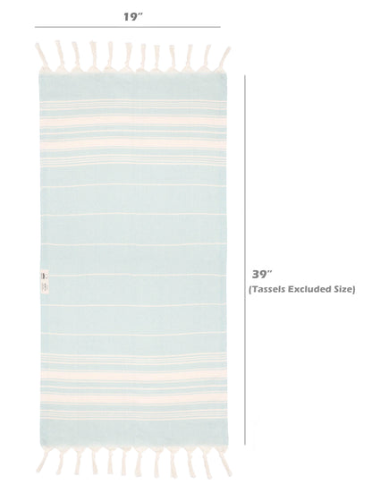 Set of 4 Turkish Hand Towel, Kitchen Towel, Tea Towel - Stripe Mint