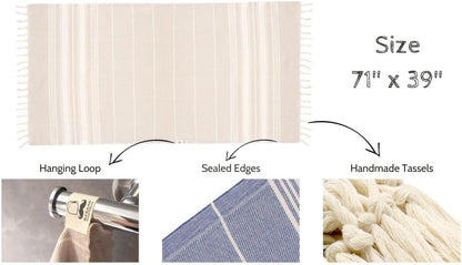 Stripe Turkish Beach & Peshtemal Towel - Light Blue