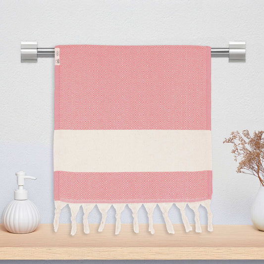 coral turkish hand towel diamond bath hand towels flamingo pink decor