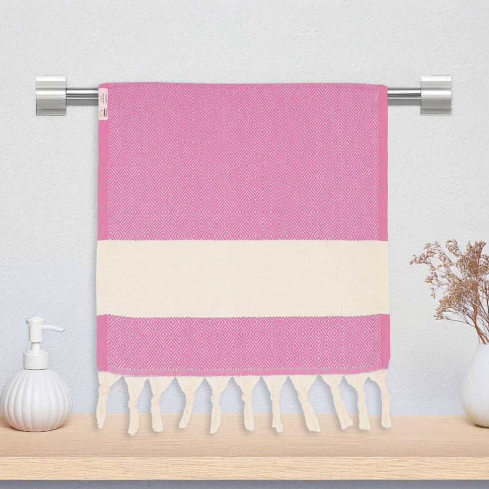 hot pink turkish hand towel for bathroom fuscia kitchen towel discloth