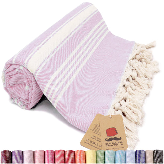 Stripe Turkish Beach & Peshtemal Towel - Lilac