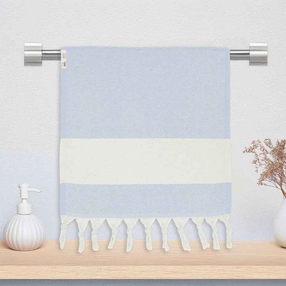 light blue hand towel for bathroom turkish hand towel kitchen towel tea towel discloth ice blue decor