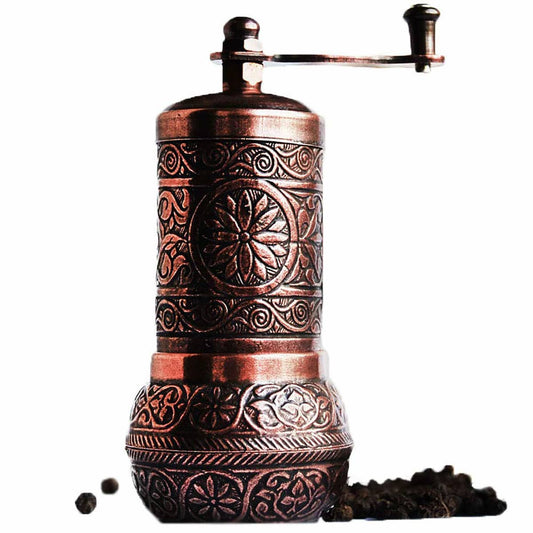 turkish pepper mill antique copper spice grinder metal