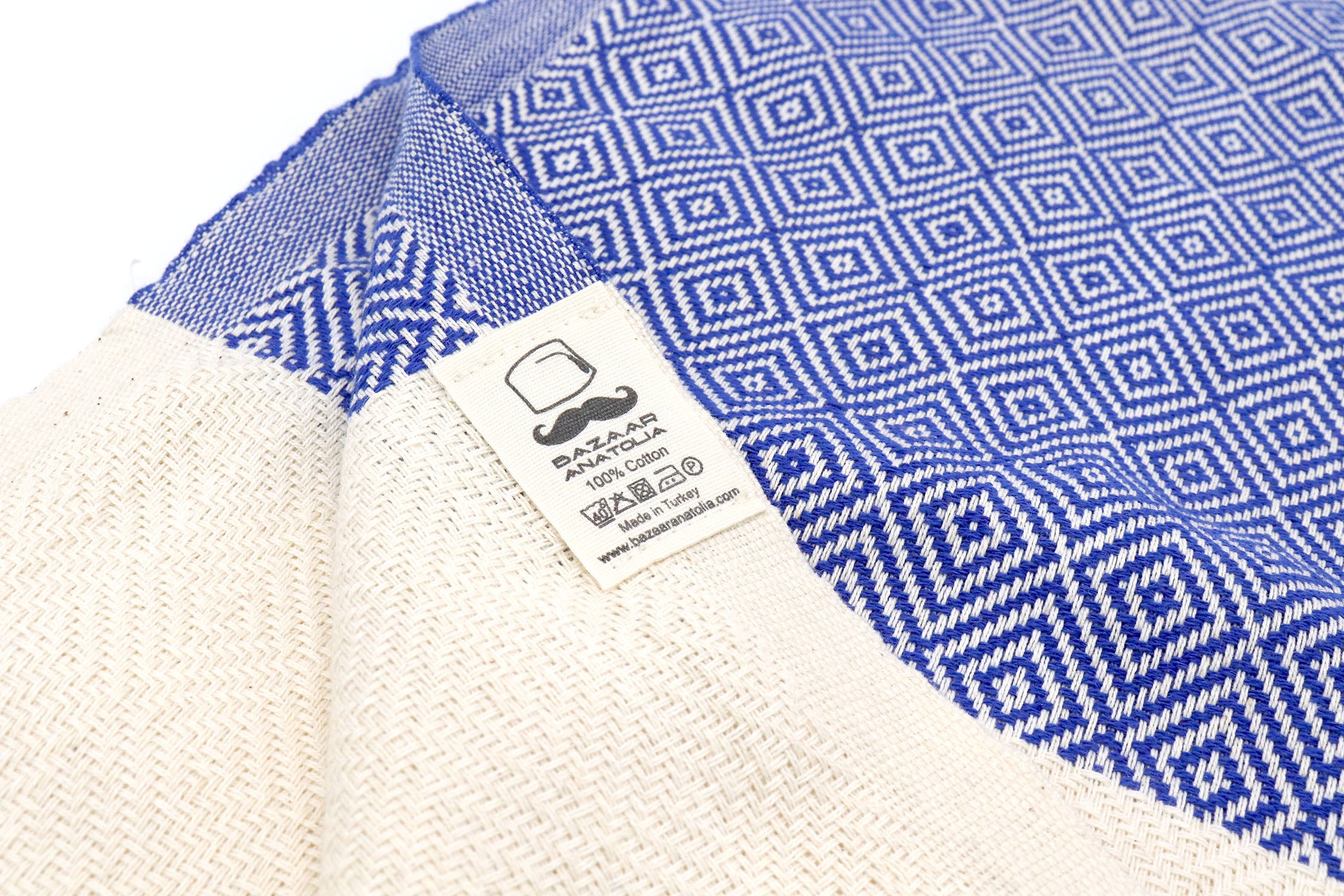 Diamond Turkish Cotton Kitchen / Hand Towel 2 pack 40x18 in – La