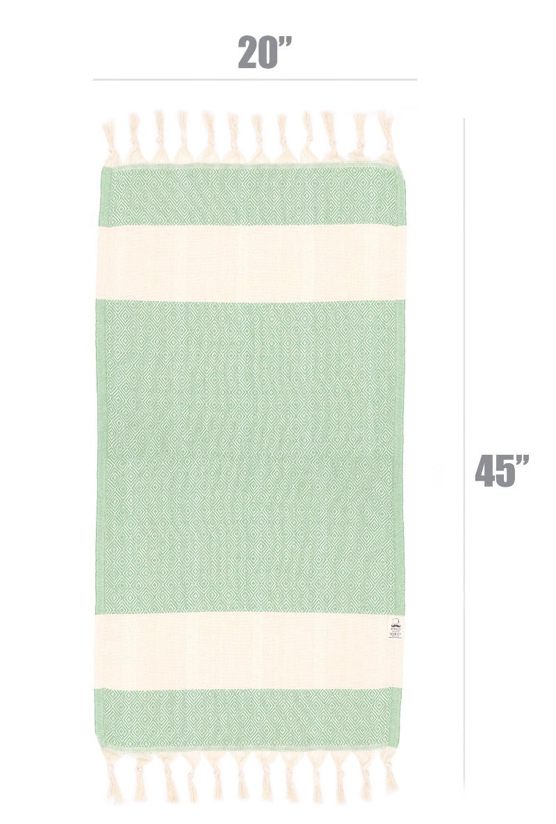 Deerlux 100% Cotton Turkish Hand Towels, Set of 2 18 x 40 Diamond  Peshtemal Kitchen and Bath Towels
