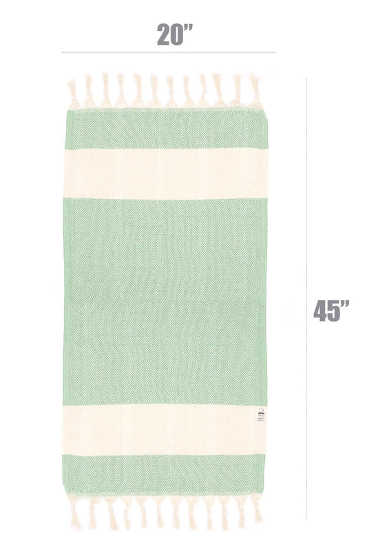 Diamond Turkish Towel, Kitchen Towel, Tea Towel, Hand Towel - Green