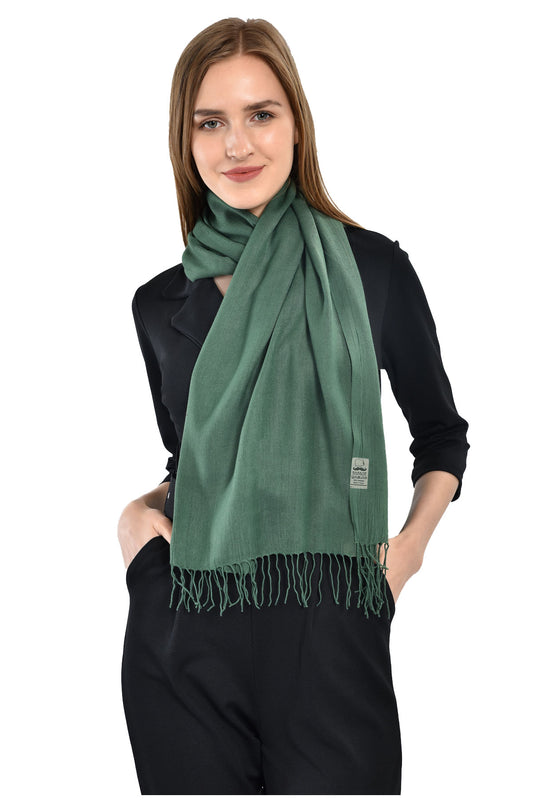 Pashmina Scarf, Shawl Wrap 78"x28" (70x200cm) - Green