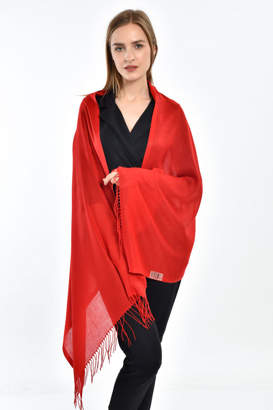 Pashmina Scarf, Shawl Wrap 78"x28" (70x200cm) - Red