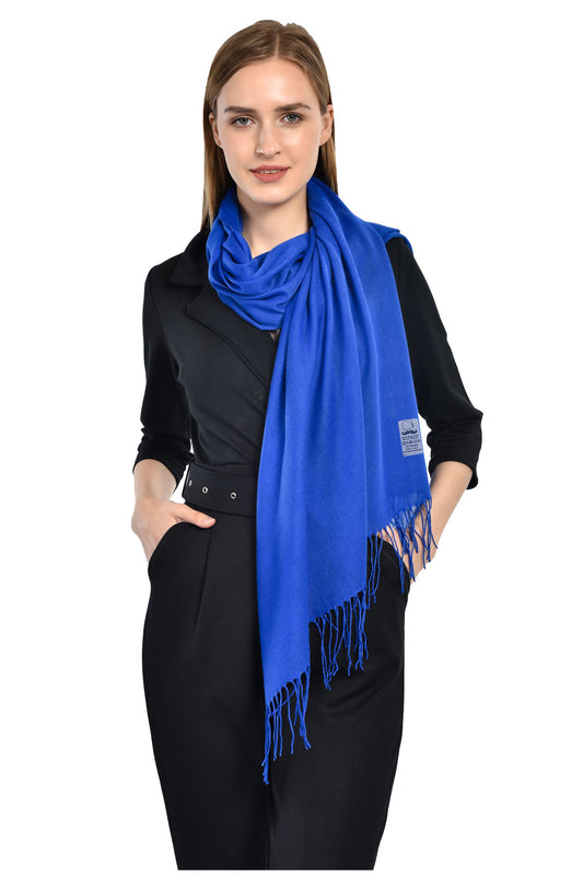 Pashmina Scarf, Shawl Wrap 78"x28" (70x200cm) - Royal Blue
