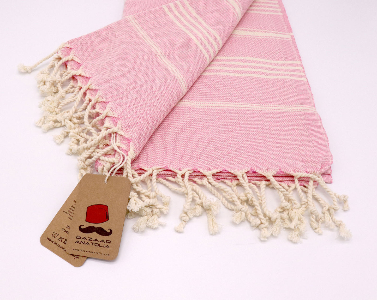 Slim Line Peshtemal Beach Towel - Pink